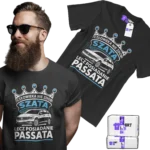 Koszulka człowieka zdobi posiadanie passata