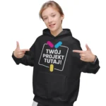 Bluza dziecięca z kapturem z własnym nadrukiem lub haftem