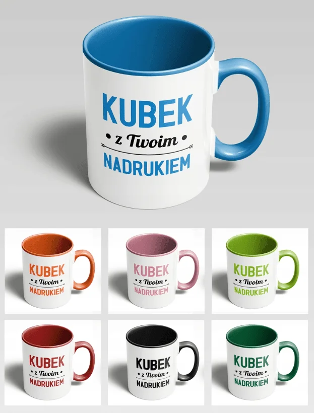 Kubek kolorowy z własnym nadrukiem
