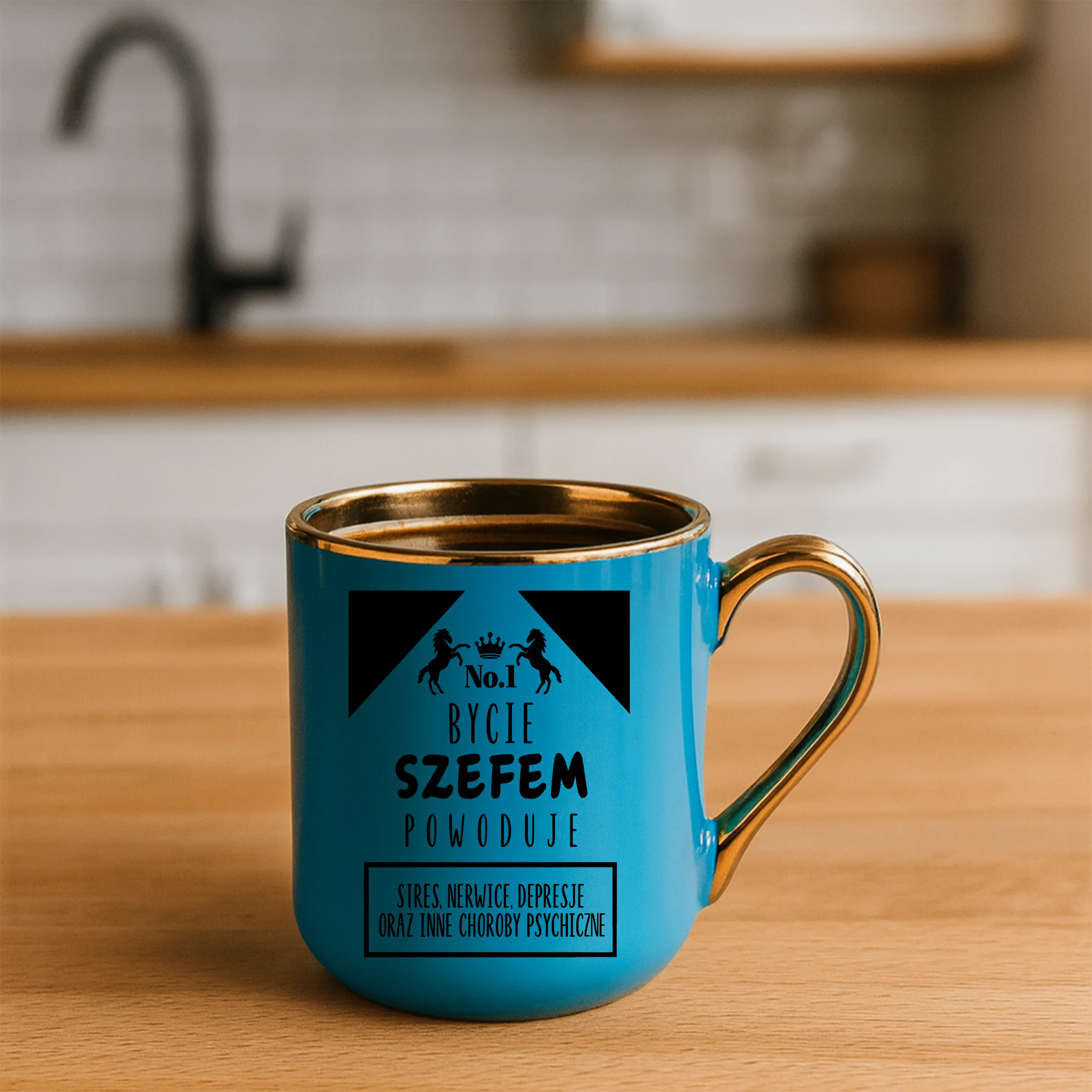 Kubek bycie szefem powoduje stres nerwice depresje oraz inne choroby psychiczne ELEGANT - obrazek 3