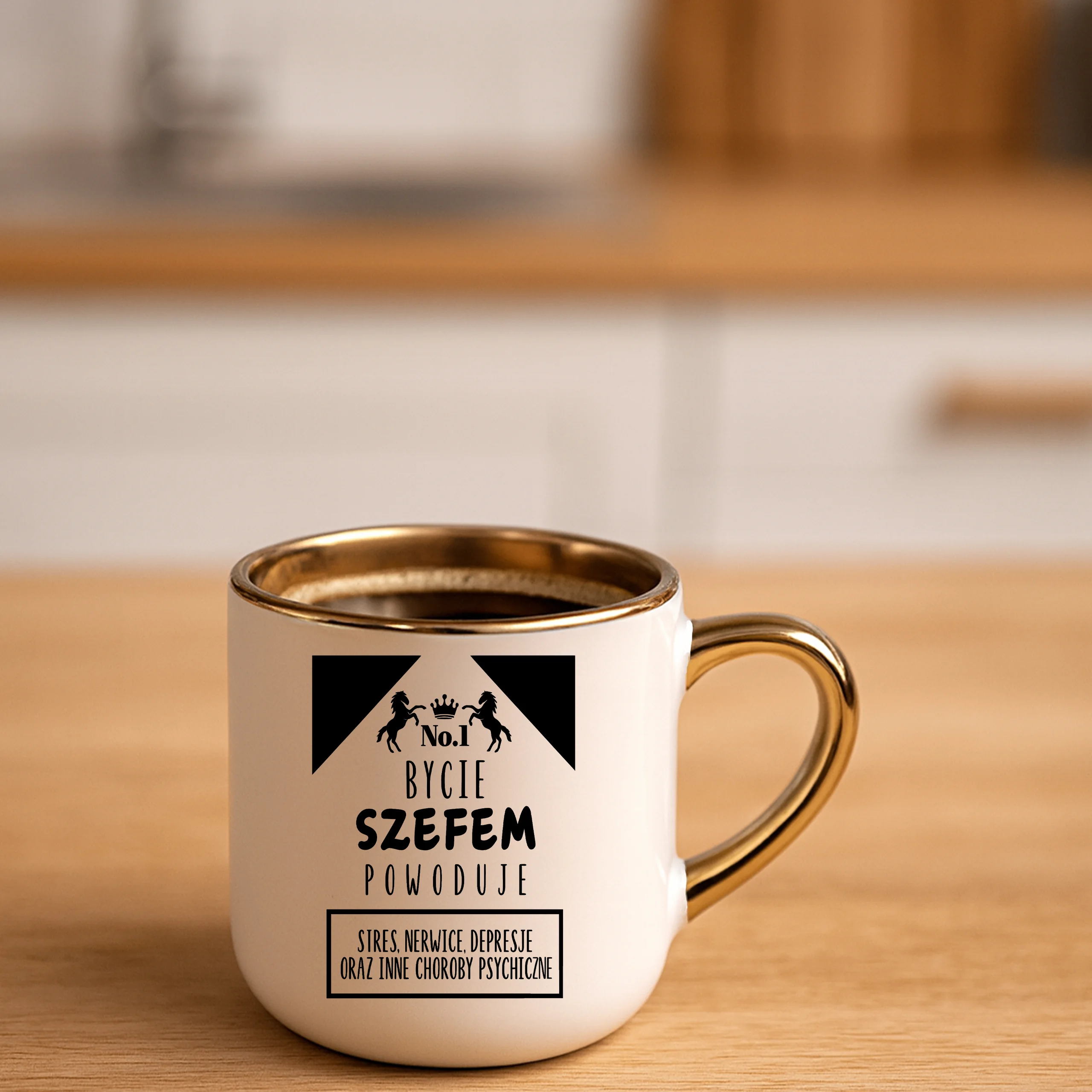 Kubek bycie szefem powoduje stres nerwice depresje oraz inne choroby psychiczne ELEGANT - obrazek 4