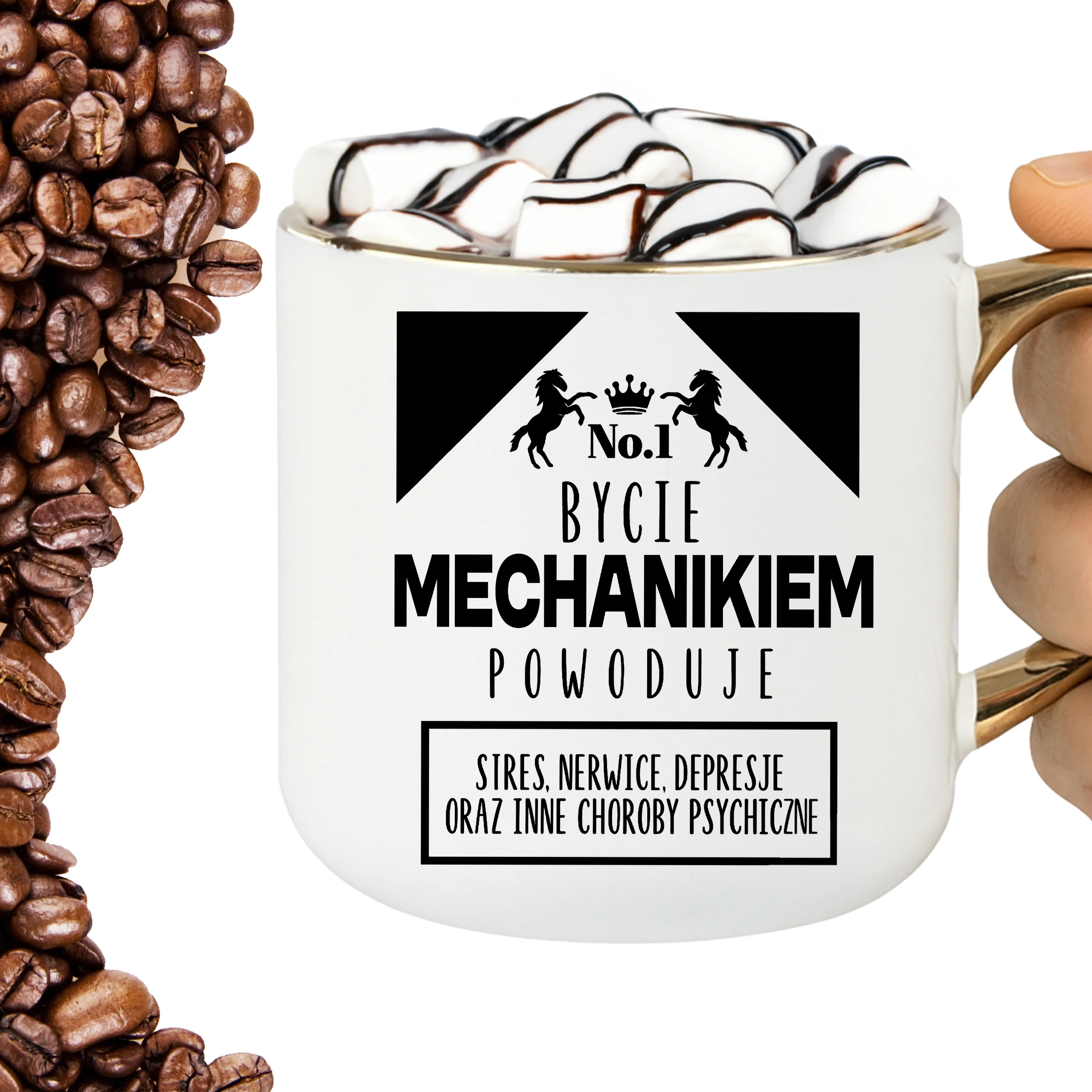 Kubek bycie mechanikiem powoduje stres nerwice depresje oraz inne choroby psychiczne ELEGANT - obrazek 2