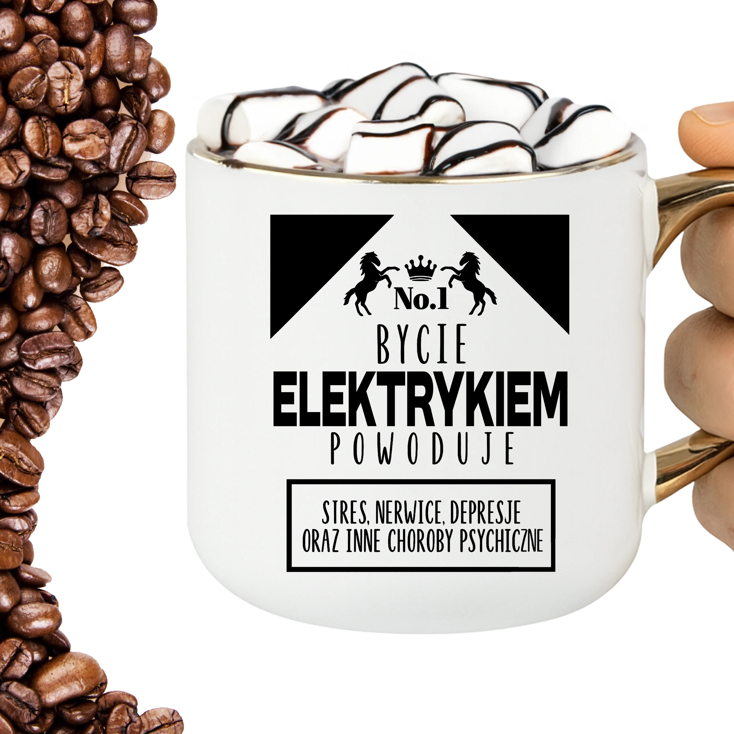 Kubek bycie elektrykiem powoduje stres nerwice depresje oraz inne choroby psychiczne ELEGANT - obrazek 2