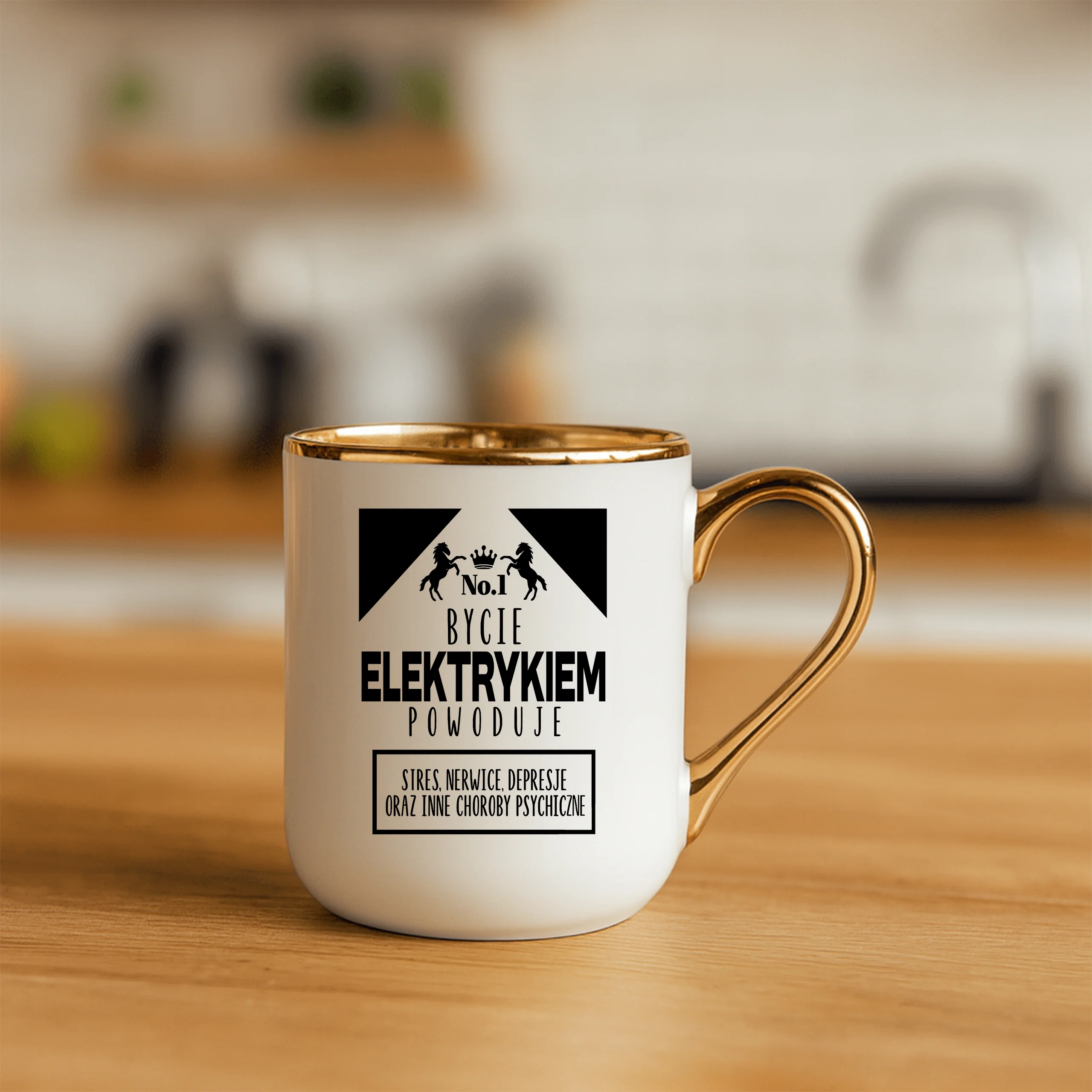 Kubek bycie elektrykiem powoduje stres nerwice depresje oraz inne choroby psychiczne ELEGANT - obrazek 3