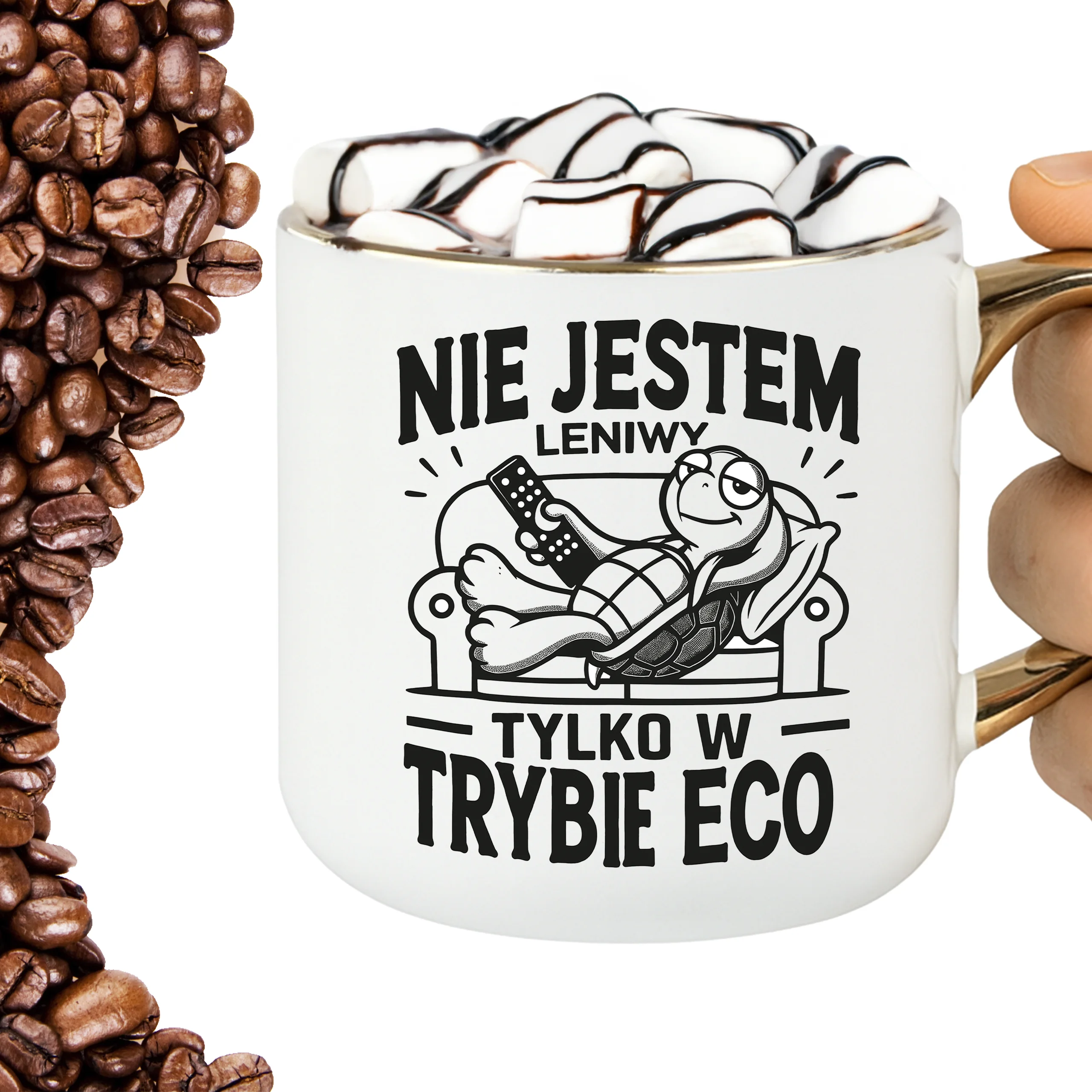 Kubek nie jestem leniwy tylko w trybie eco ELEGANT - obrazek 2