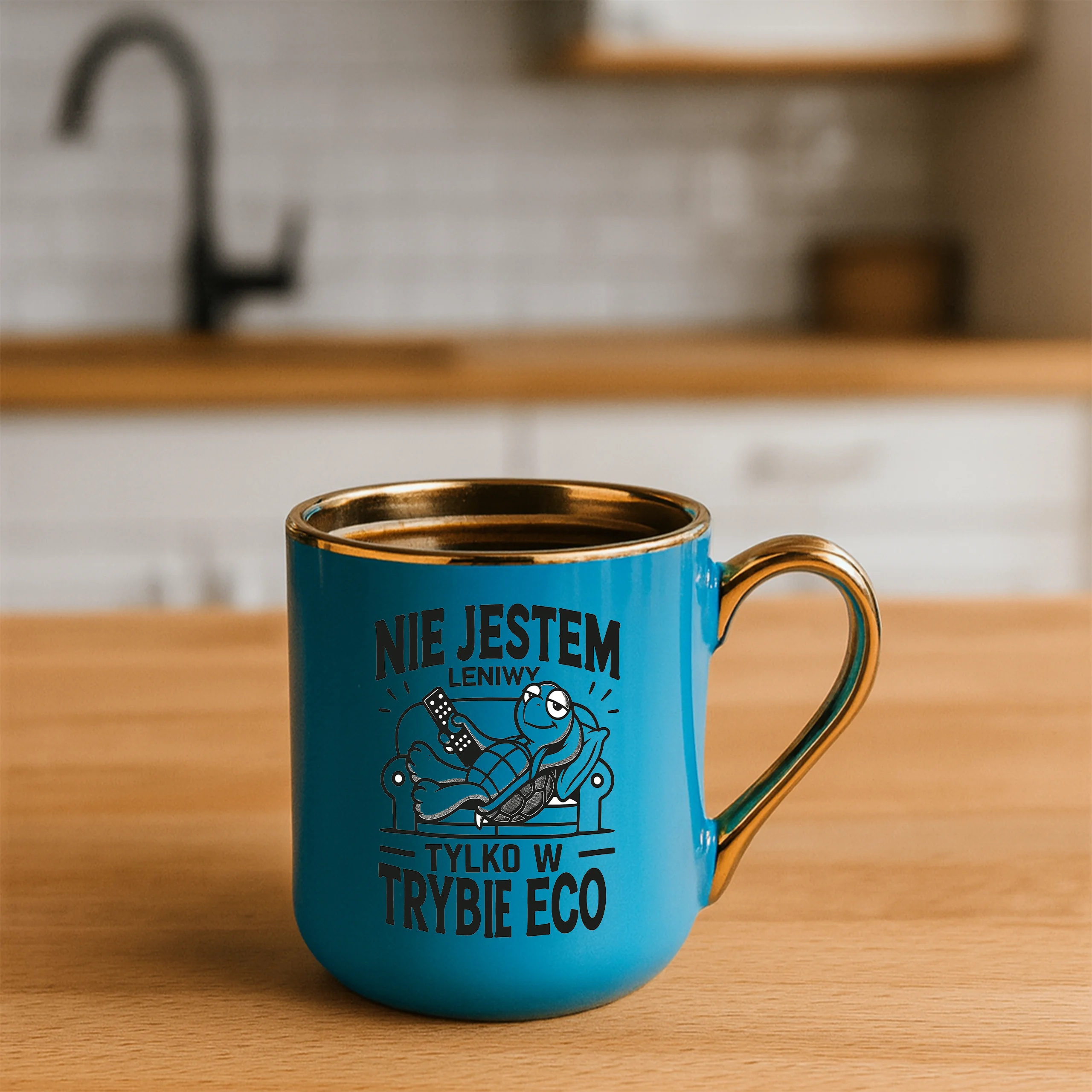 Kubek nie jestem leniwy tylko w trybie eco ELEGANT - obrazek 3