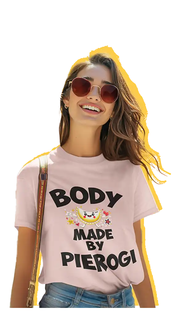 Modelka w koszulce z gotowym wzorem ze sklepu ShirtMe