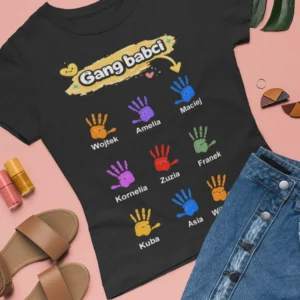 Koszulka dla babci- Personalizowana 1-9 wnuków- Prezent na dzień babci i dziadka #0001