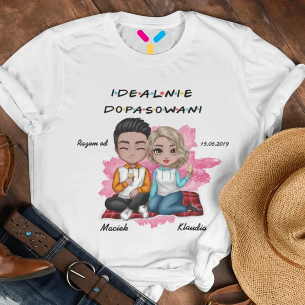 Koszulka dla par- prezent na walentynki- razem od- Personalizowana #020