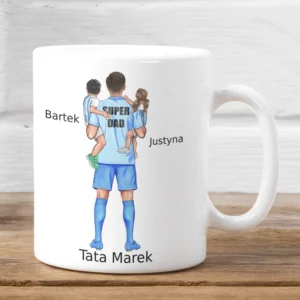 Kubek dla taty piłkarza- Prezent dla taty- 1-2 dzieci- Personalizowany #0017