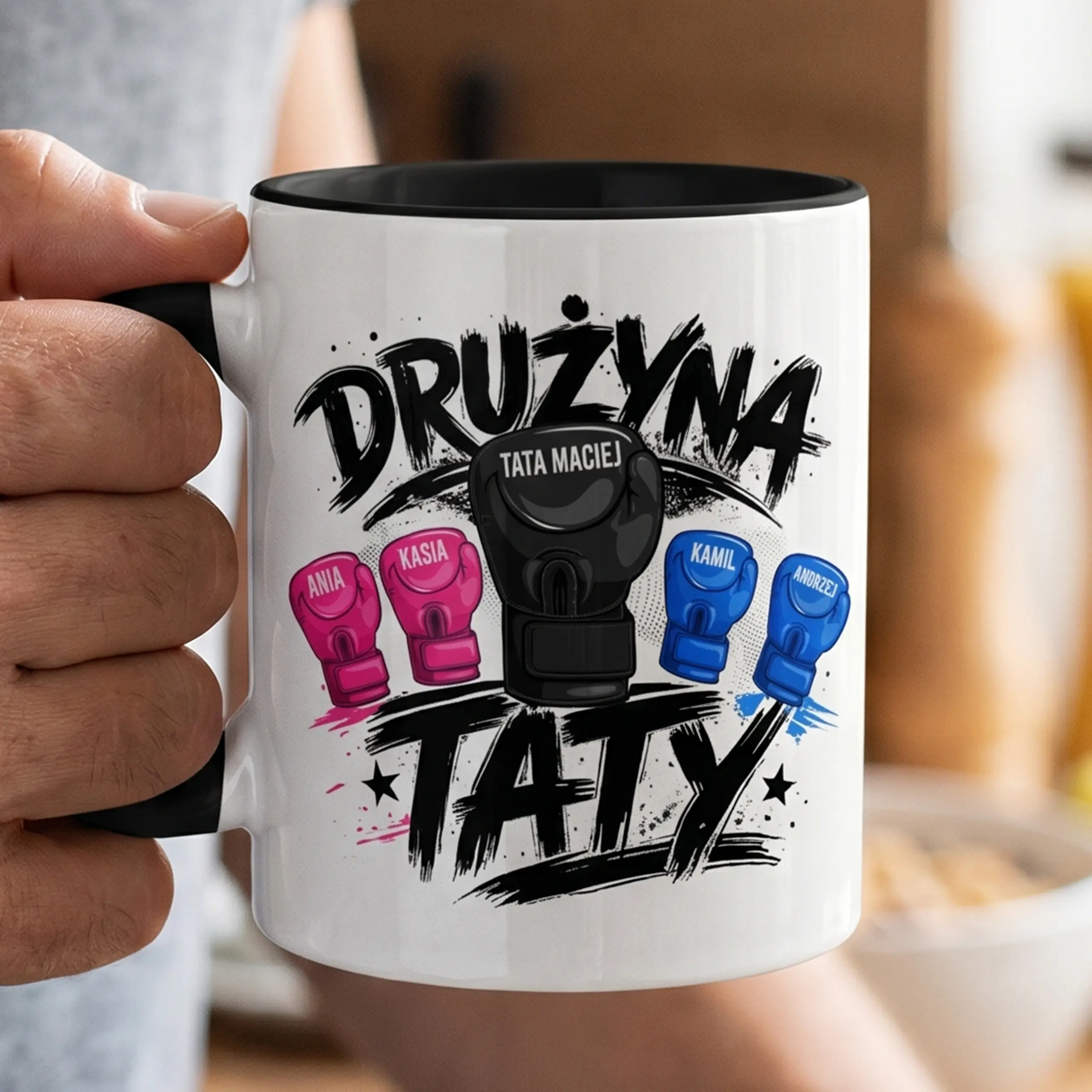 Kubek dla taty drużyna taty prezent na dzień ojca 1-6 dzieci | Personalizowany #038