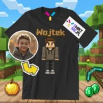 Koszulka minecraft skin gracza w stylu minecraft ze zdjęca dla dziecka t-shirt personalizowany dziecięcy #075