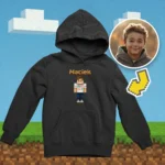 Bluza minecraft skin gracza w stylu minecraft ze zdjęca dla dziecka personalizowana dziecięca