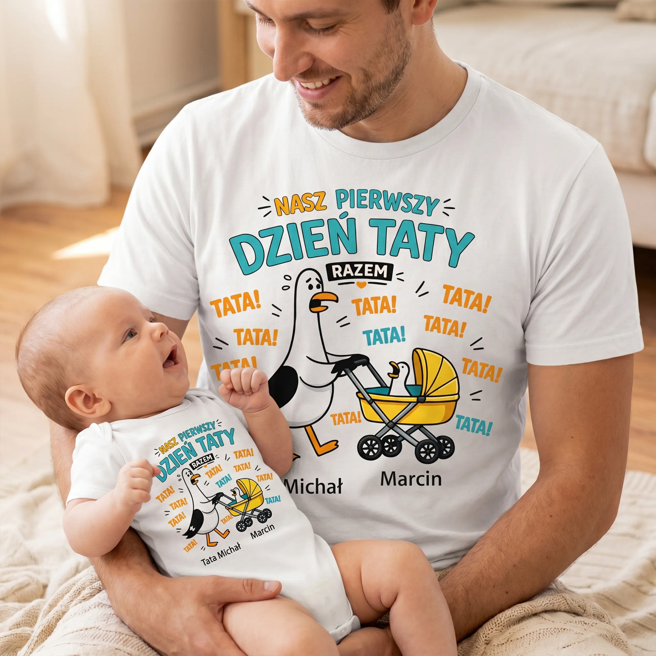 Koszulka dla Taty Nasz Pierwszy dzień Taty razem | Personalizowana #082