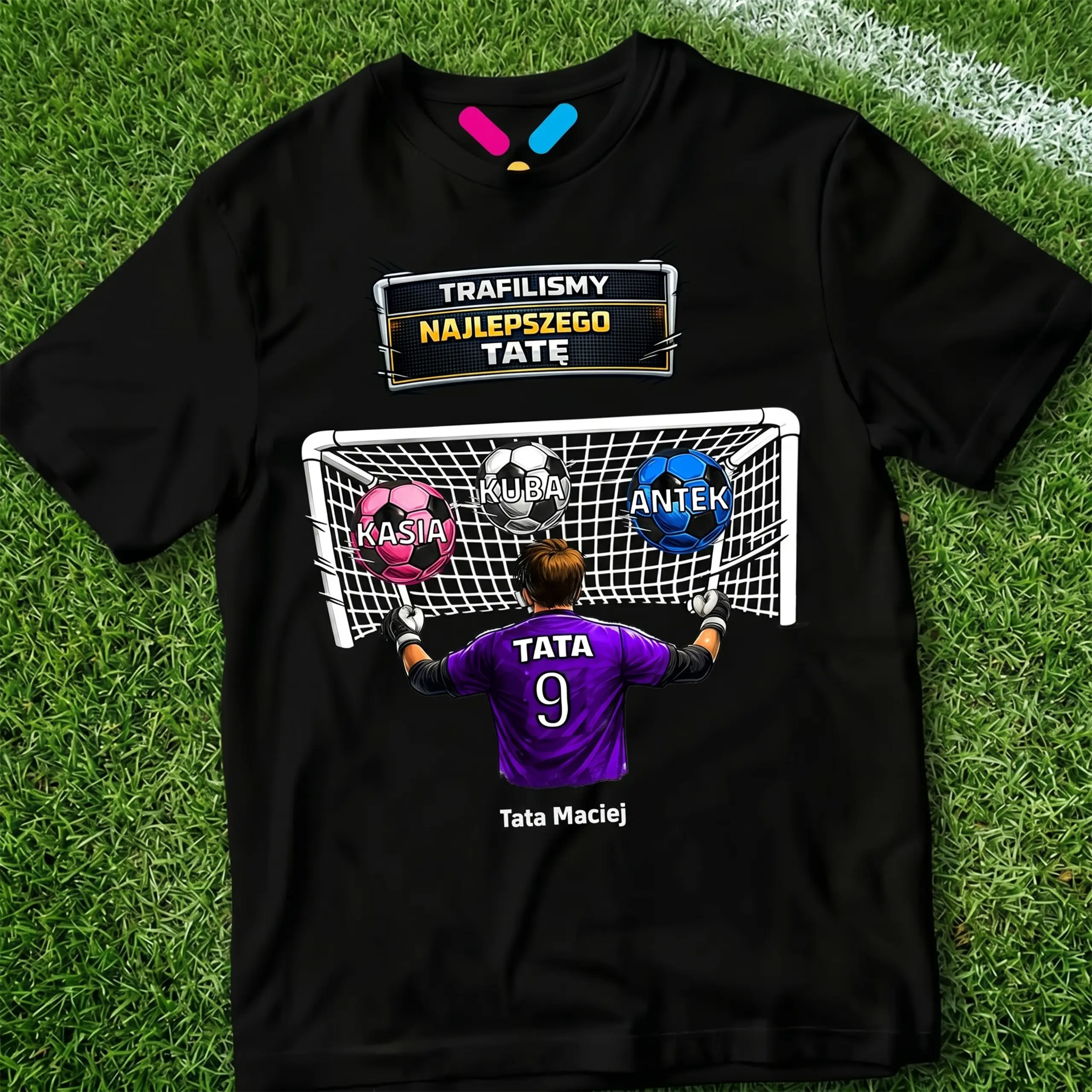 Koszulka piłkarska dla taty prezent na dzień ojca t-shirt 1-8 dzieci | Personalizowana #086