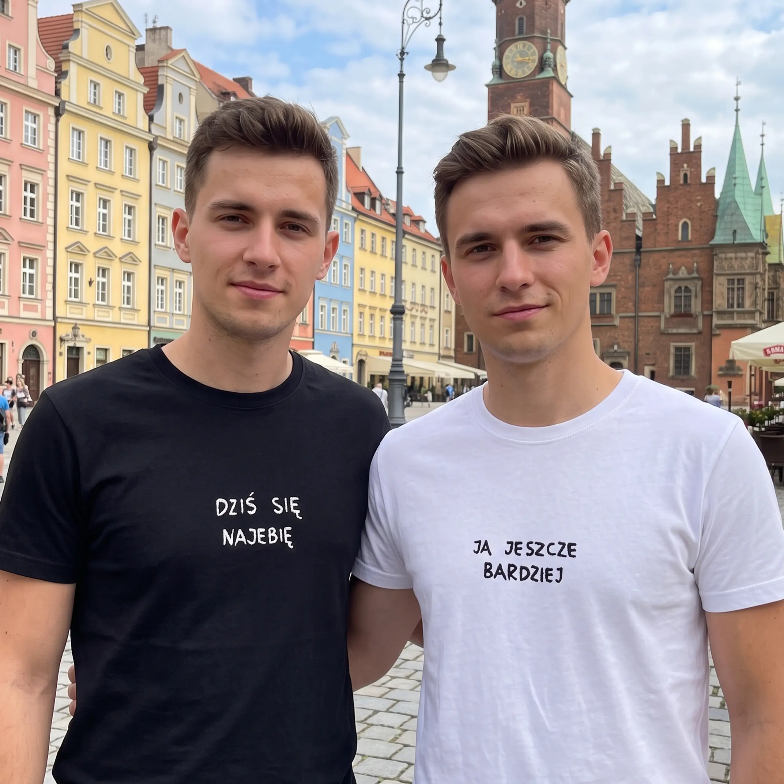 Koszulka Dziś się Najebię / Ja jeszcze bardziej HAFT na imprezę dl par/ przyjaciół