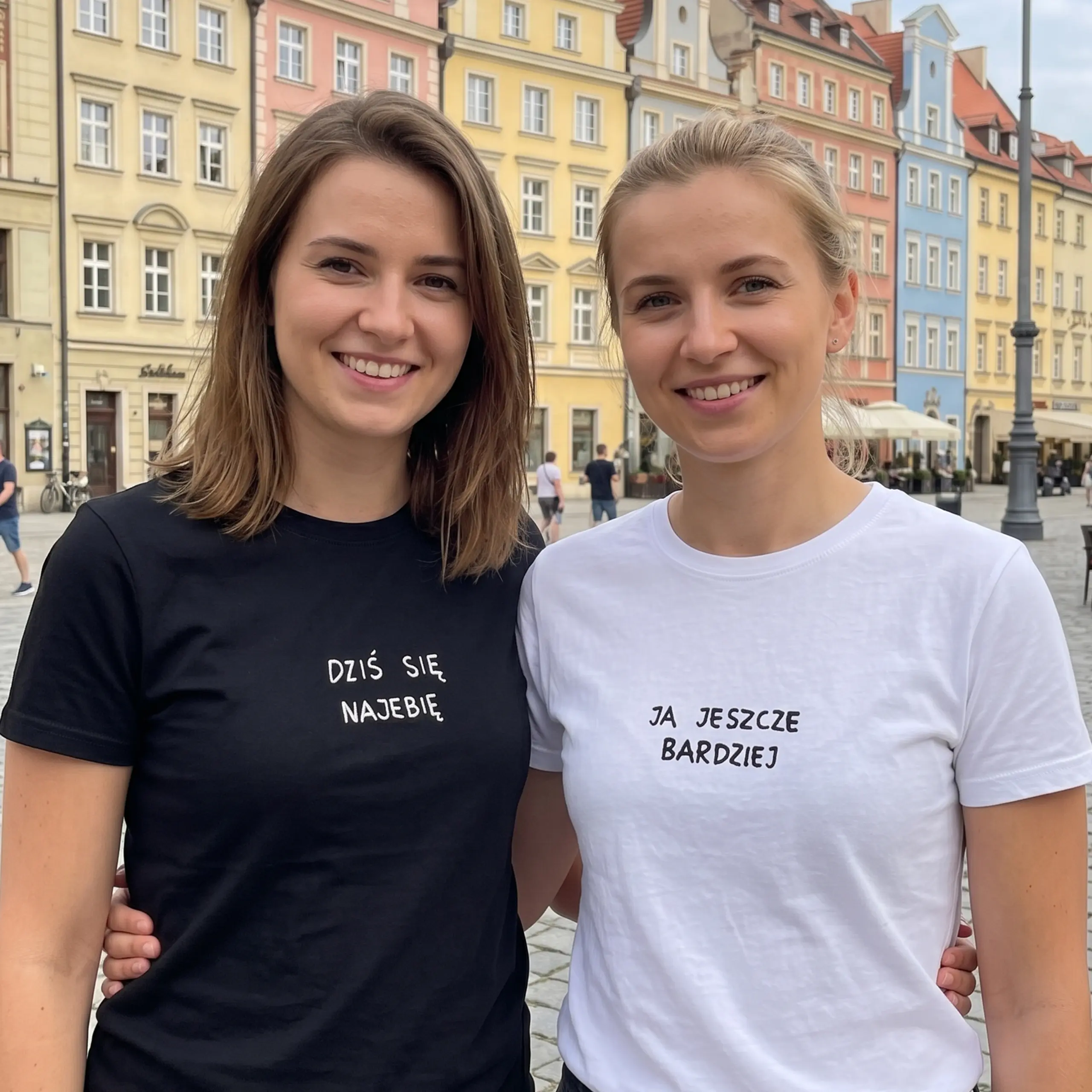 Koszulka Dziś się Najebię / Ja jeszcze bardziej HAFT na imprezę dl par/ przyjaciół