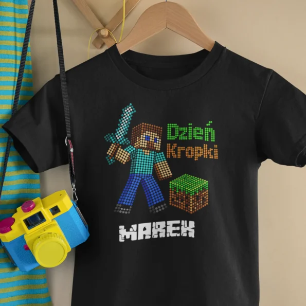 Koszulka na Dzień Kropki minecraft– Personalizowana z Imieniem Dziecka #90