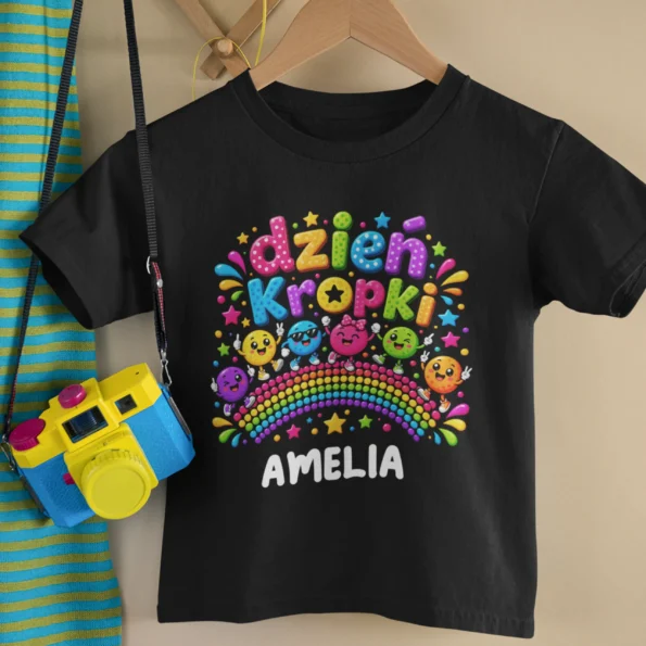 Koszulka na Dzień Kropki Personalizowana z Imieniem Dziecka #91